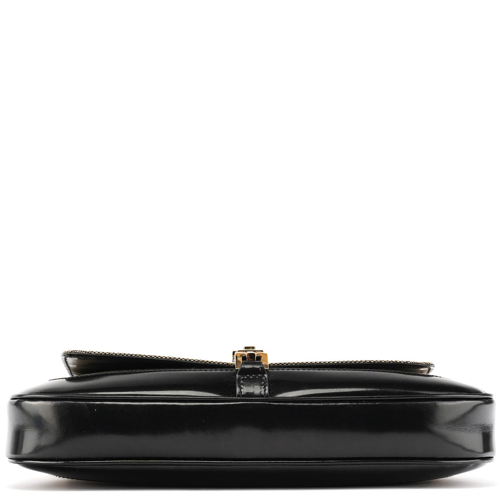 Beige Black Canvas Jackie Shoulder Bag