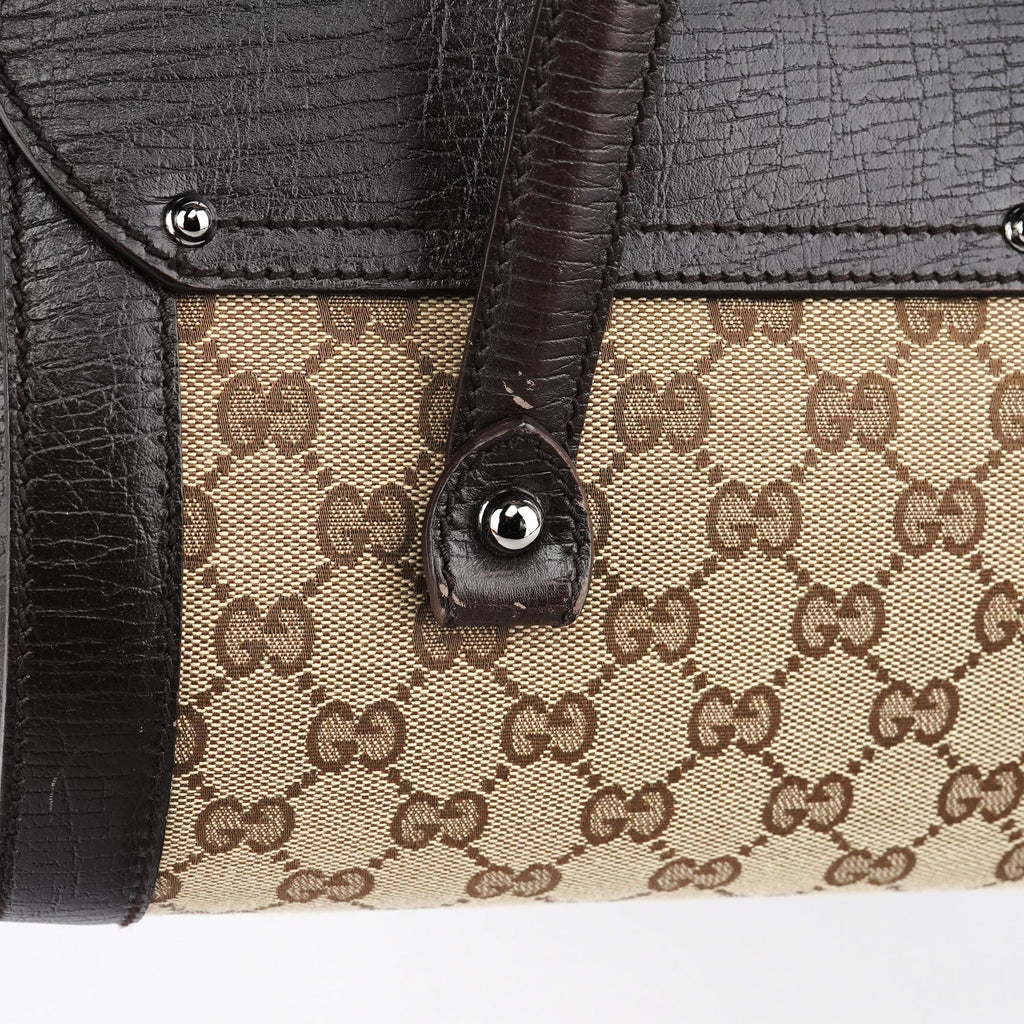 Beige Brown GG Bamboo Bullet Shoulder Bag