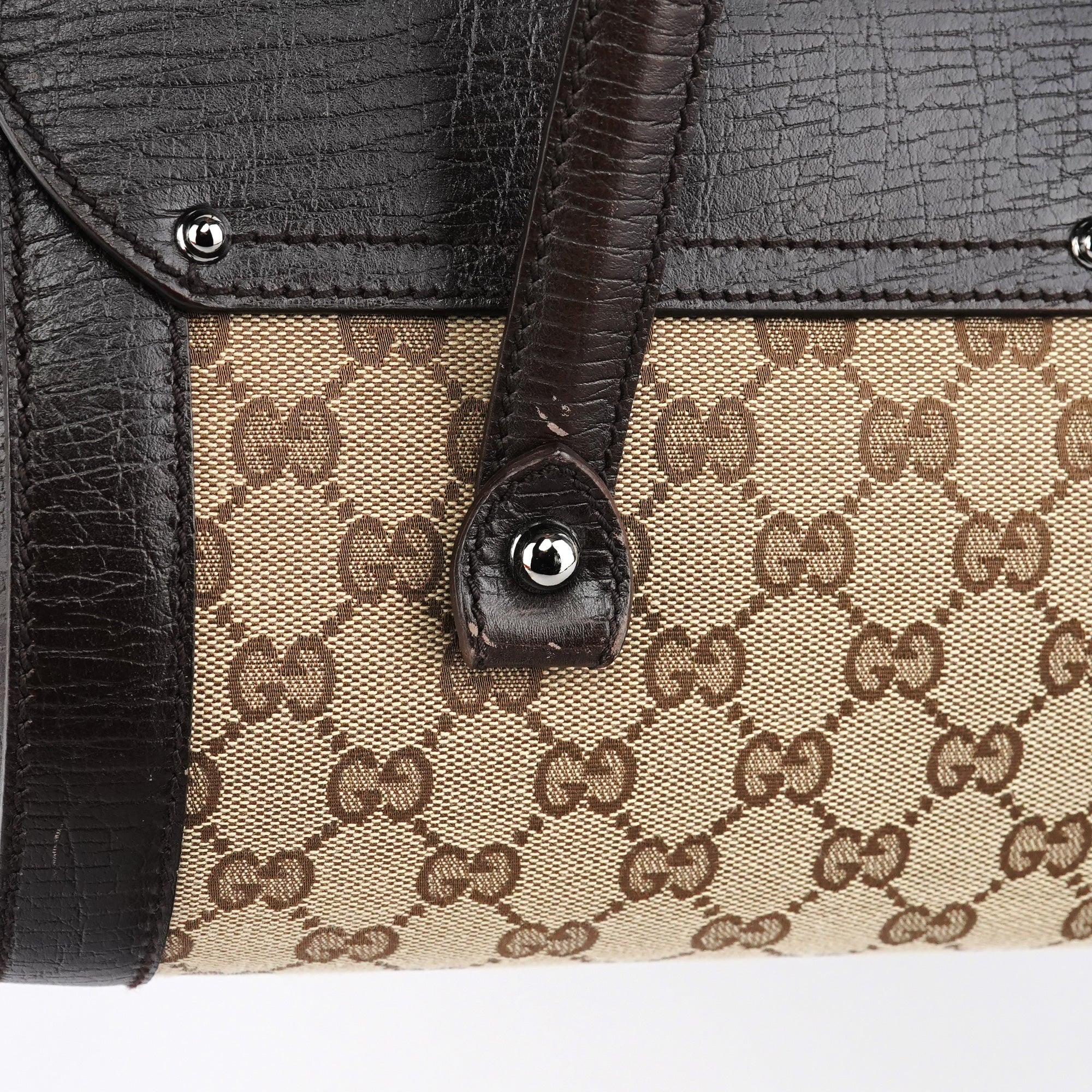Beige Brown GG Bamboo Bullet Shoulder Bag