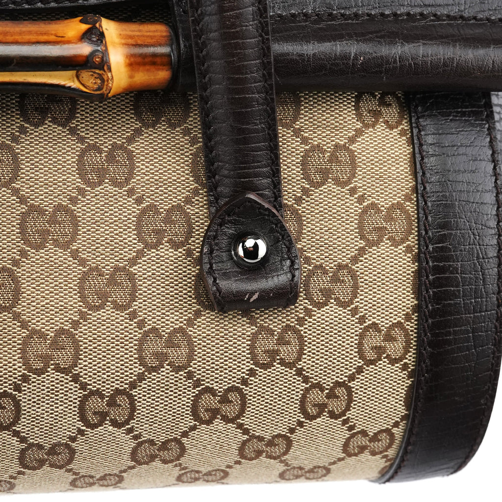 Beige Brown GG Bamboo Bullet Shoulder Bag