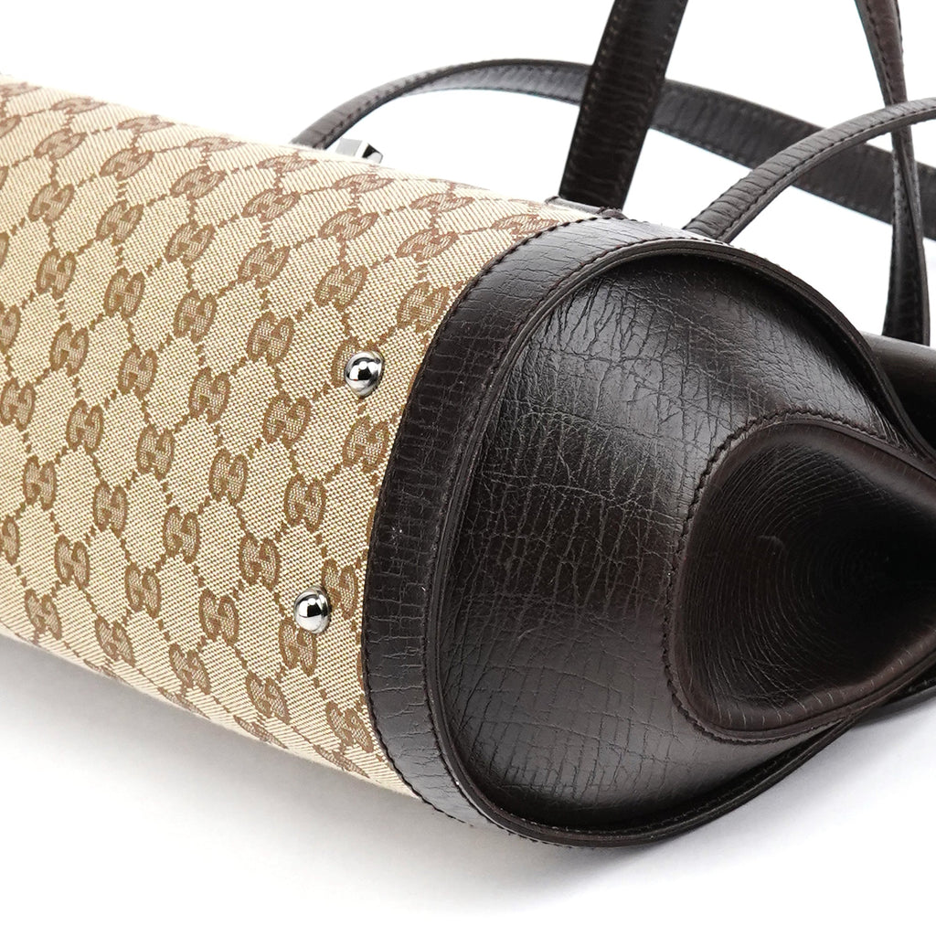 Beige Brown GG Bamboo Bullet Shoulder Bag