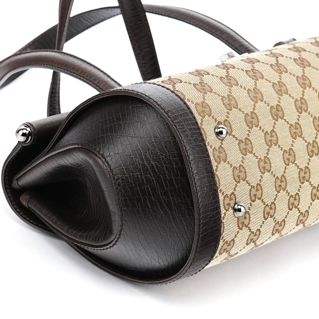 Beige Brown GG Bamboo Bullet Shoulder Bag