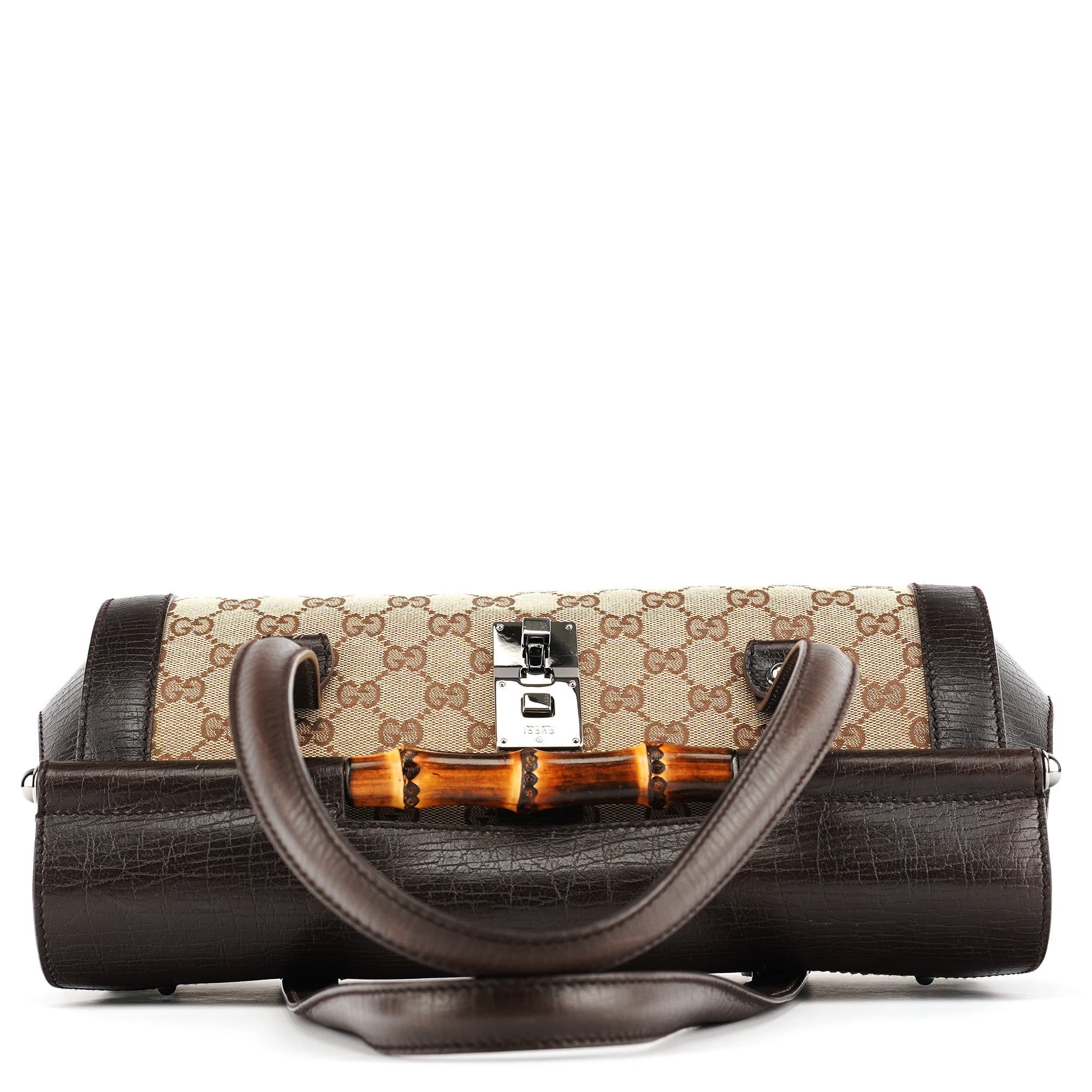 Beige Brown GG Bamboo Bullet Shoulder Bag