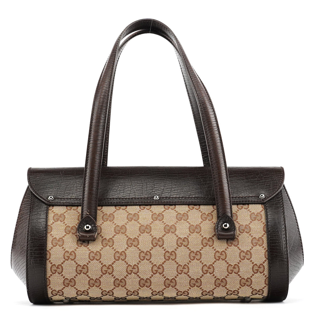 Beige Brown GG Bamboo Bullet Shoulder Bag