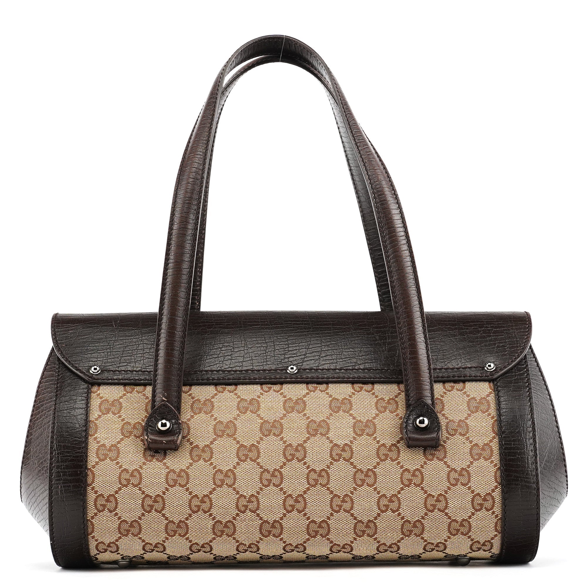 Beige Brown GG Bamboo Bullet Shoulder Bag