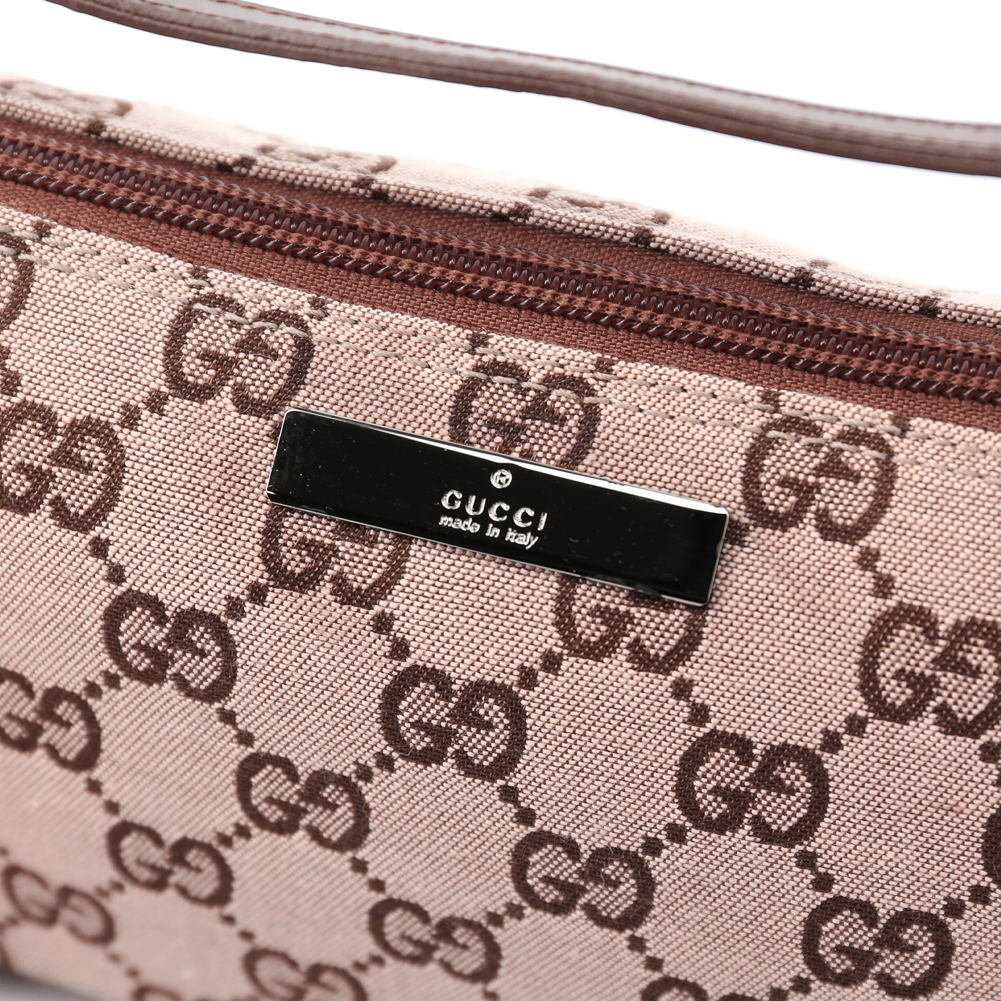 Beige Brown GG Boat Pochette