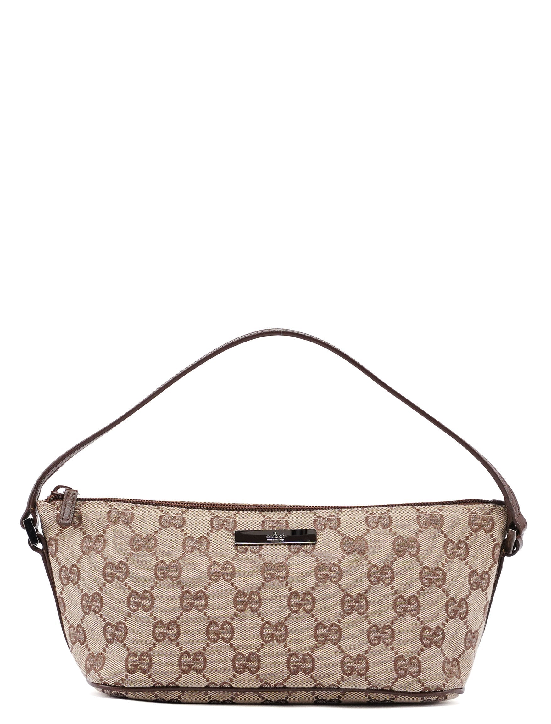Beige Brown GG Boat Pochette