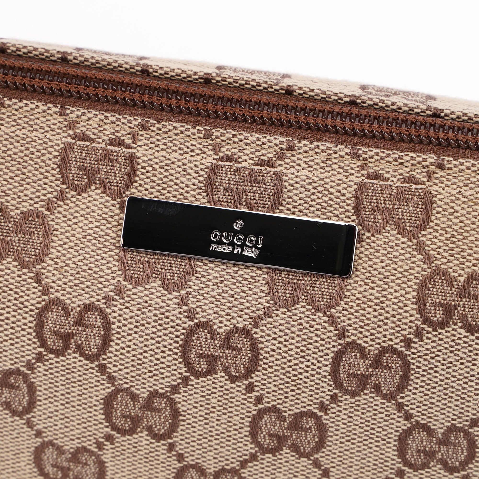 Beige Brown GG Boat Pochette