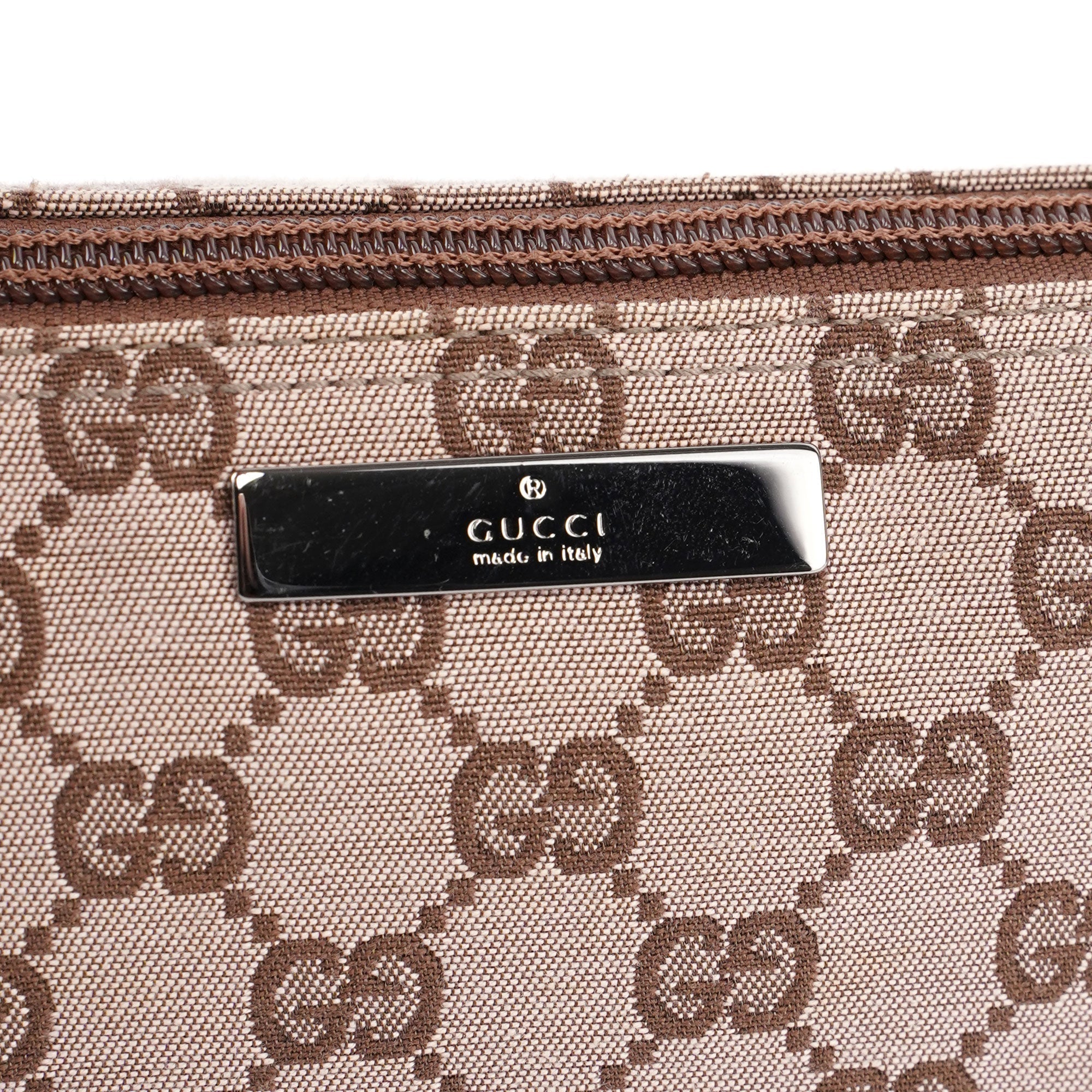 Beige Brown GG Boat Pochette