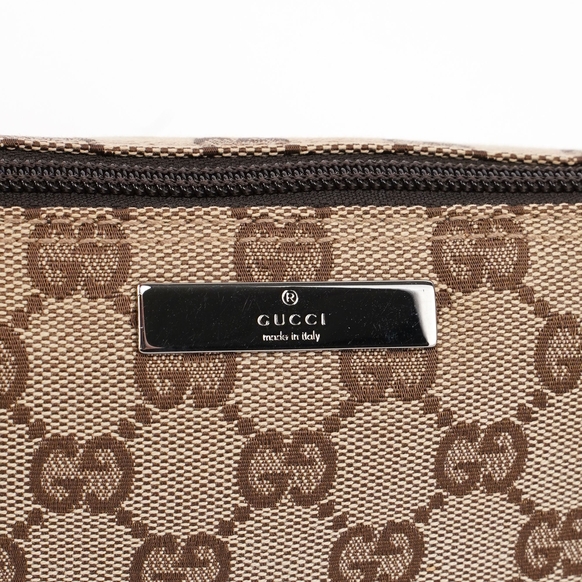 Beige Brown GG Boat Pochette