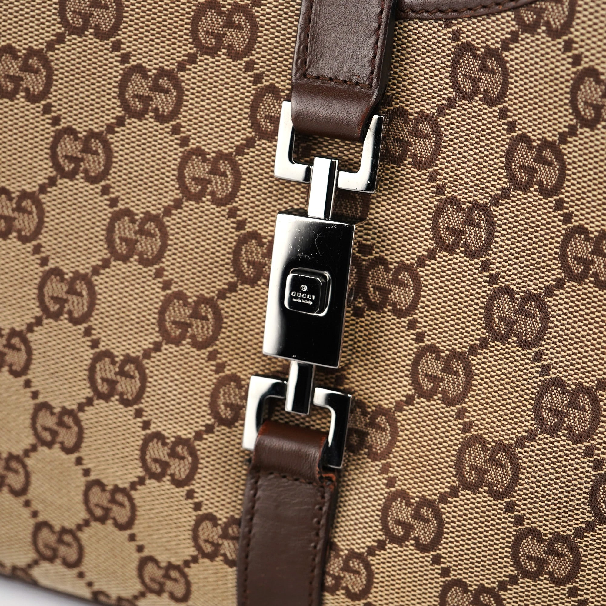 Beige Brown GG Jackie Shoulder Bag