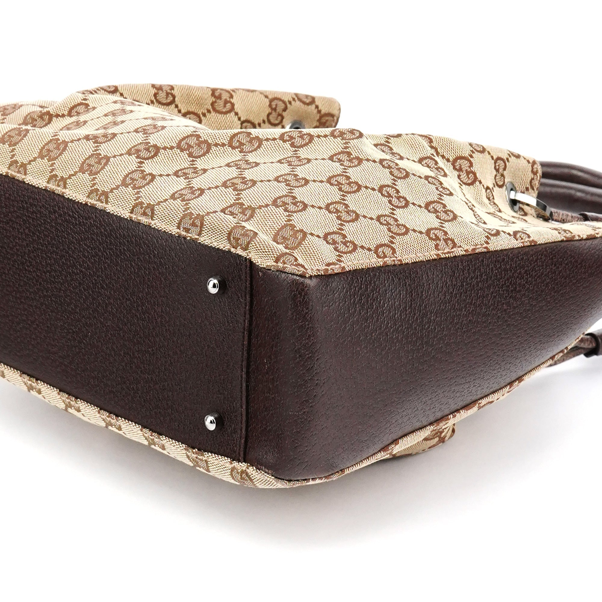 Beige Brown GG Leather Tote Bag