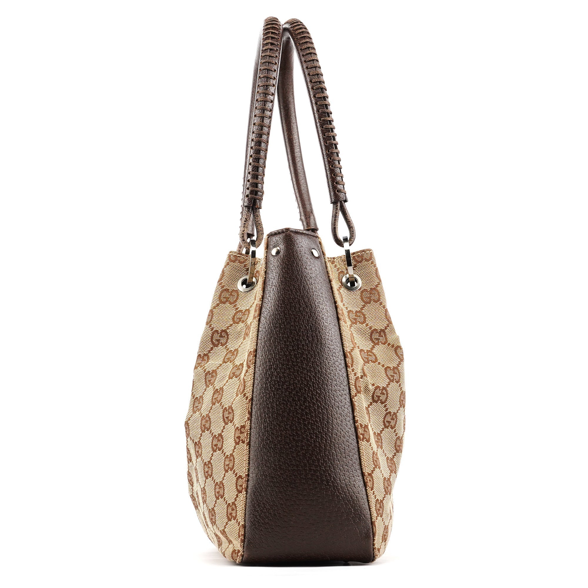 Beige Brown GG Leather Tote Bag