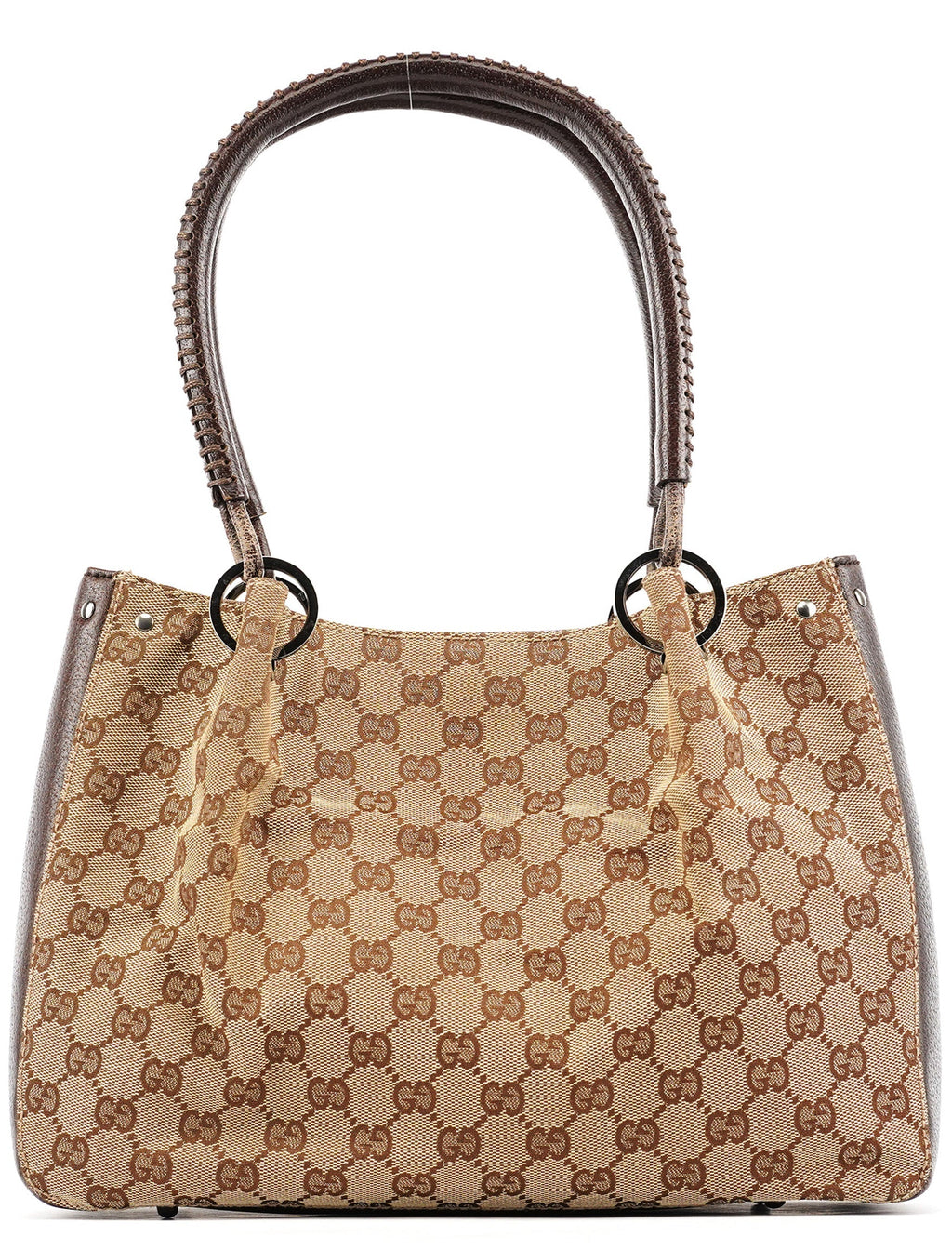 Beige Brown GG Leather Tote Bag