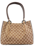 Beige Brown GG Leather Tote Bag