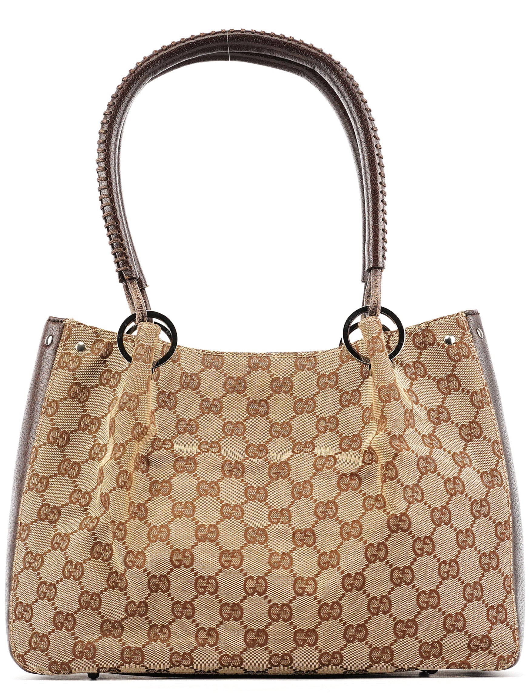 Beige Brown GG Leather Tote Bag