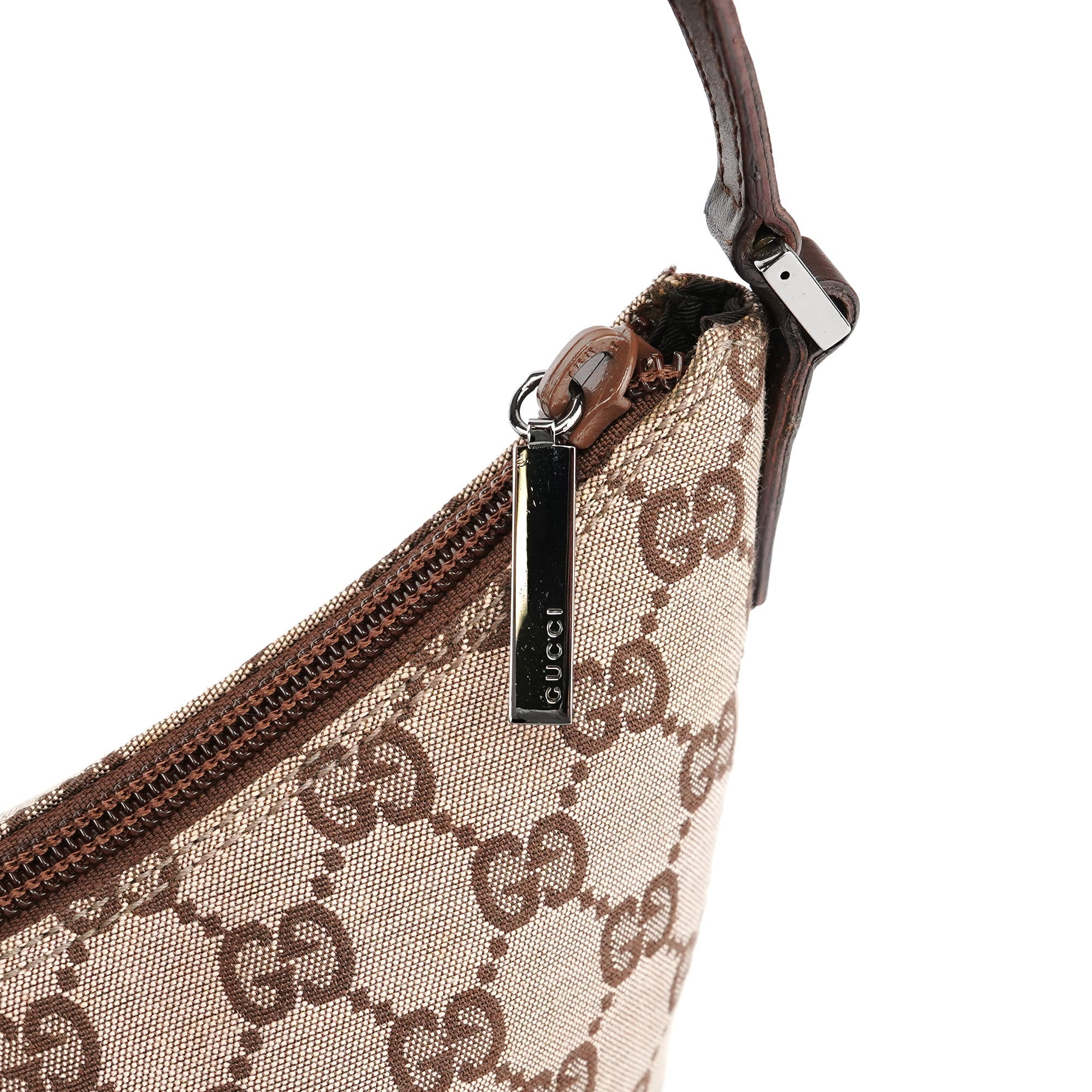 Beige Brown GG Shoulder Bag