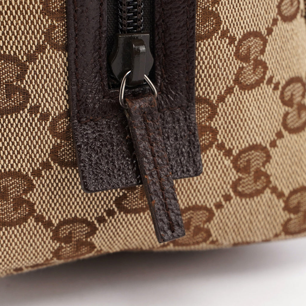 Beige Brown GG Small Bowling Bag