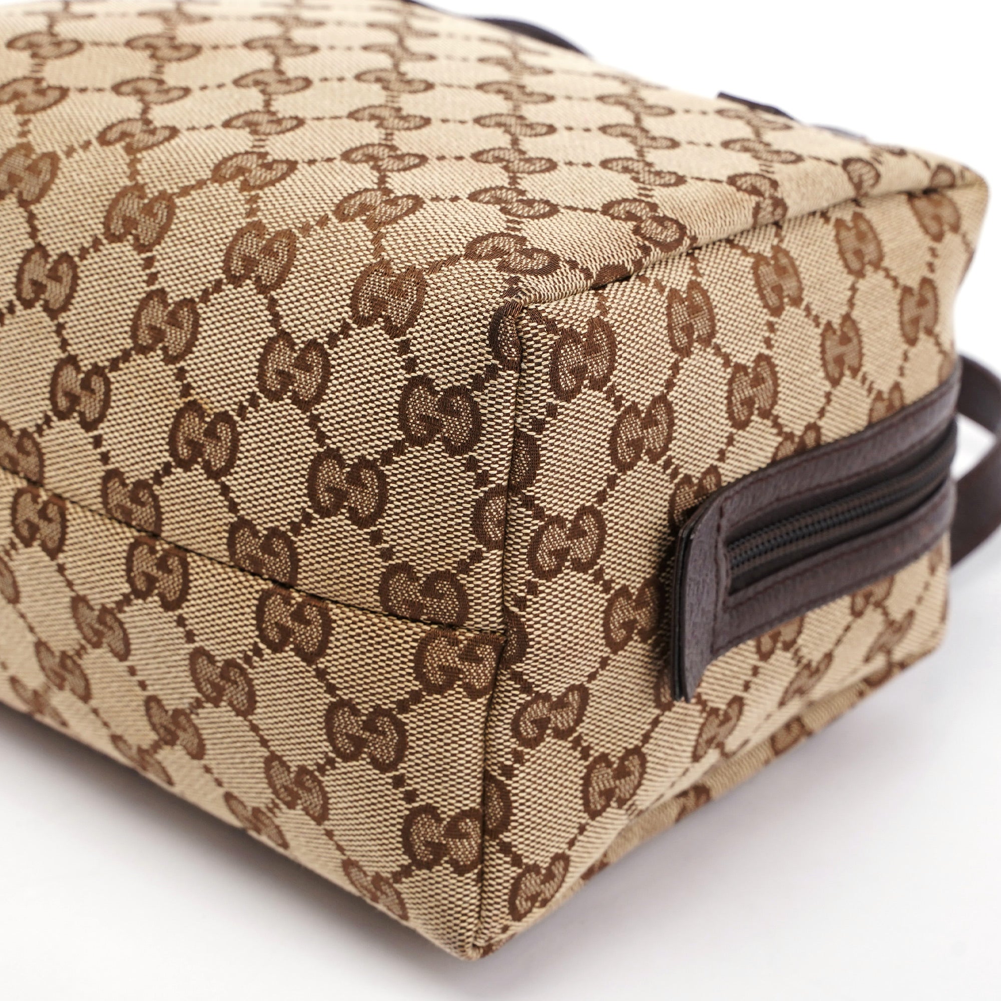 Beige Brown GG Small Bowling Bag