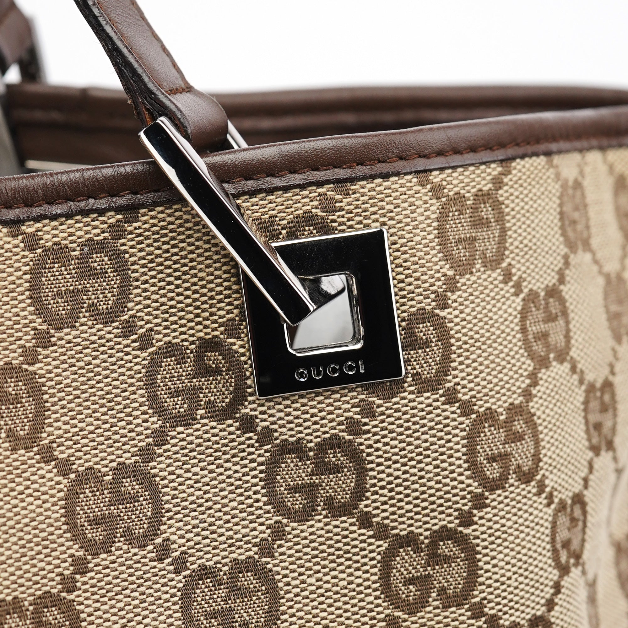 Beige Brown GG Tote Bag