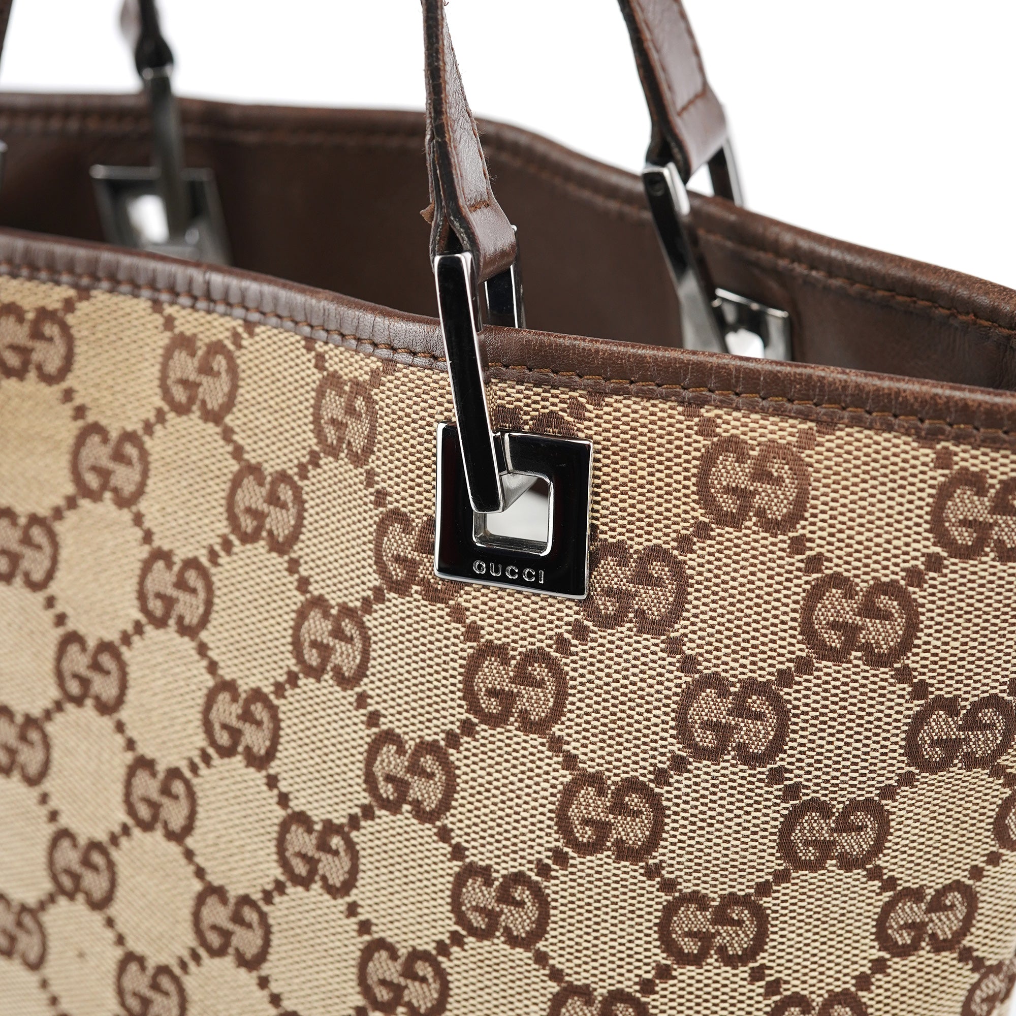 Beige Brown GG Tote Bag