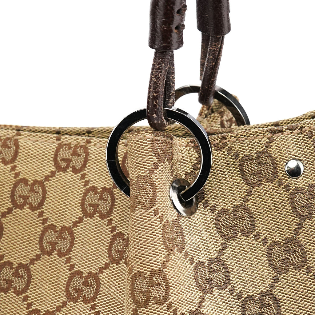 Beige Brown GG Tote Bag