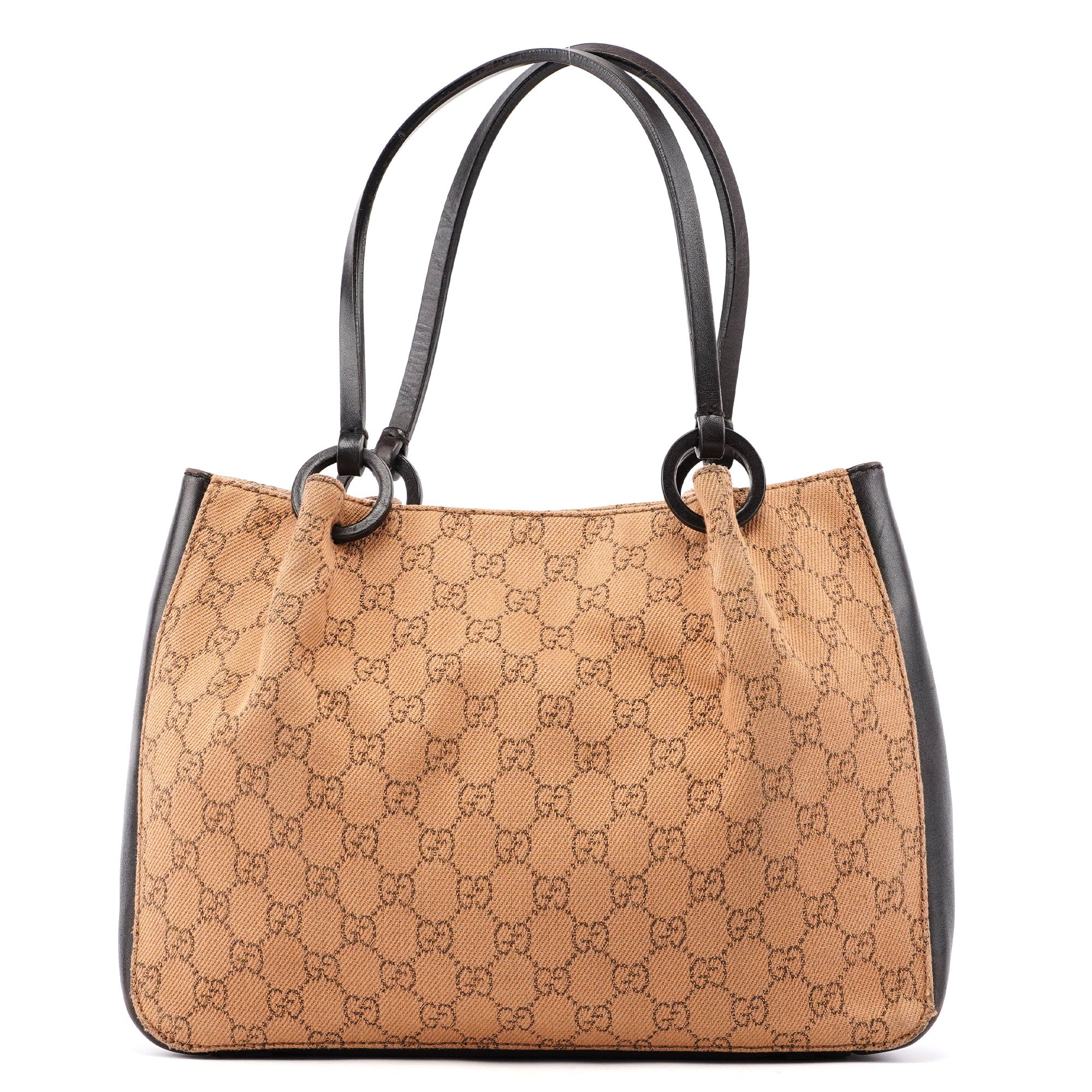 Beige Brown GG Tote With Pouch