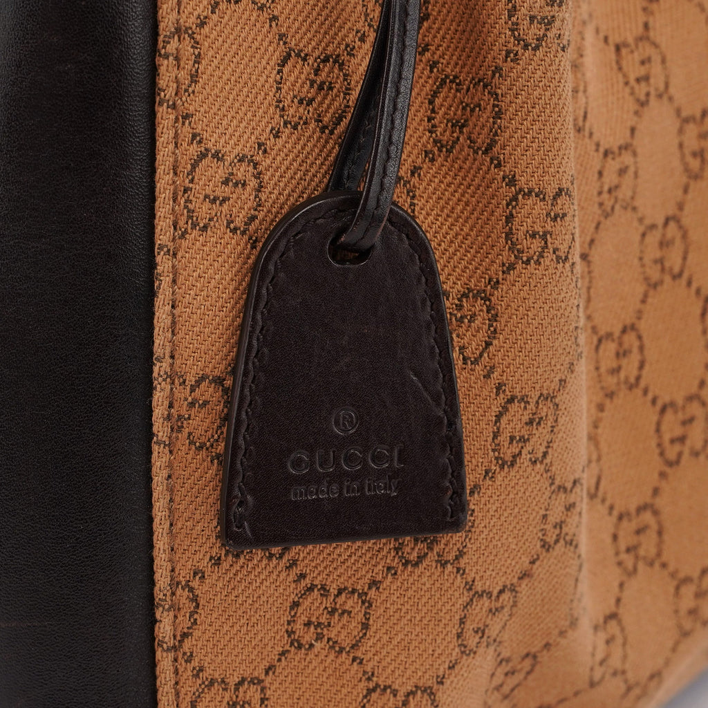 Beige Brown GG Tote With Pouch