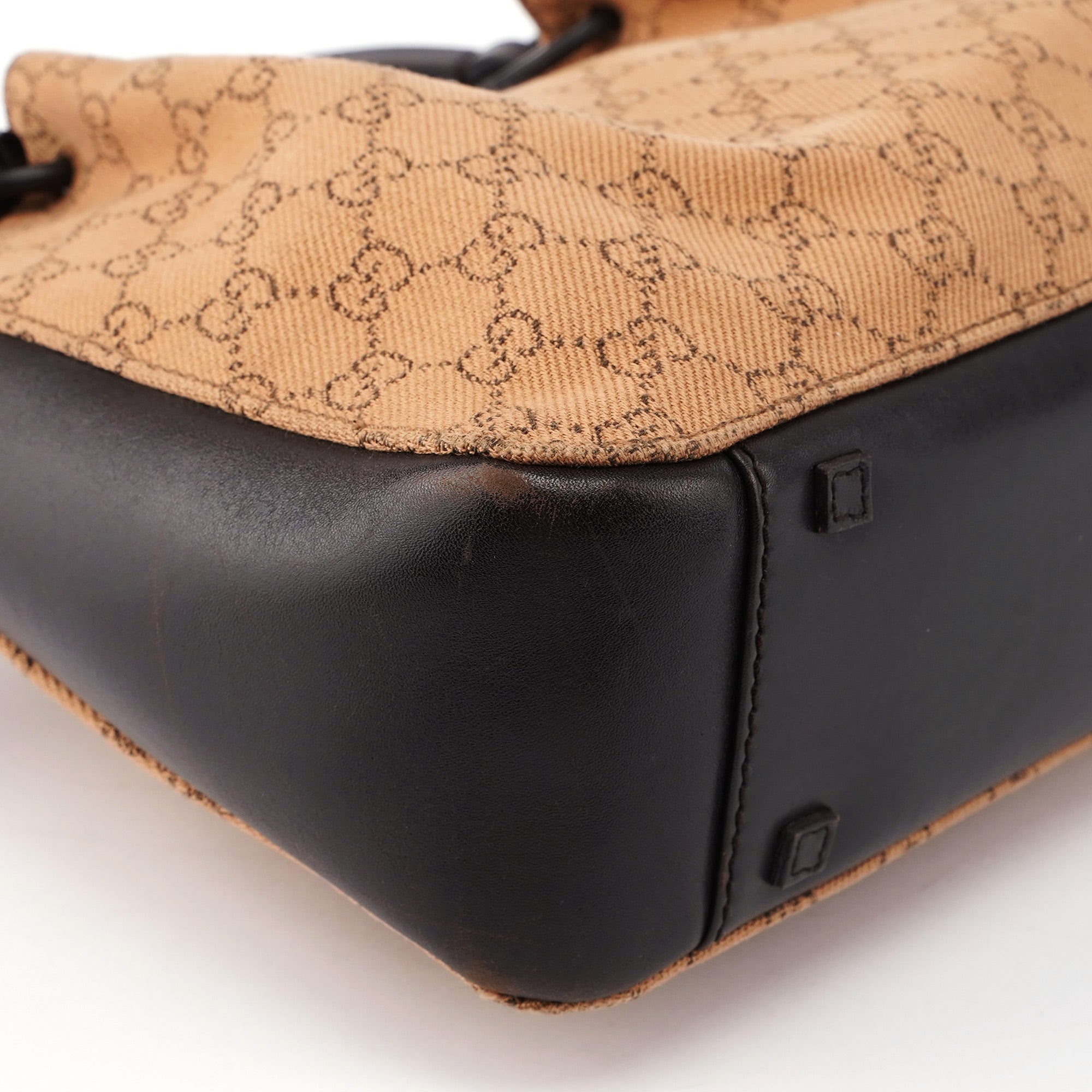 Beige Brown GG Tote With Pouch