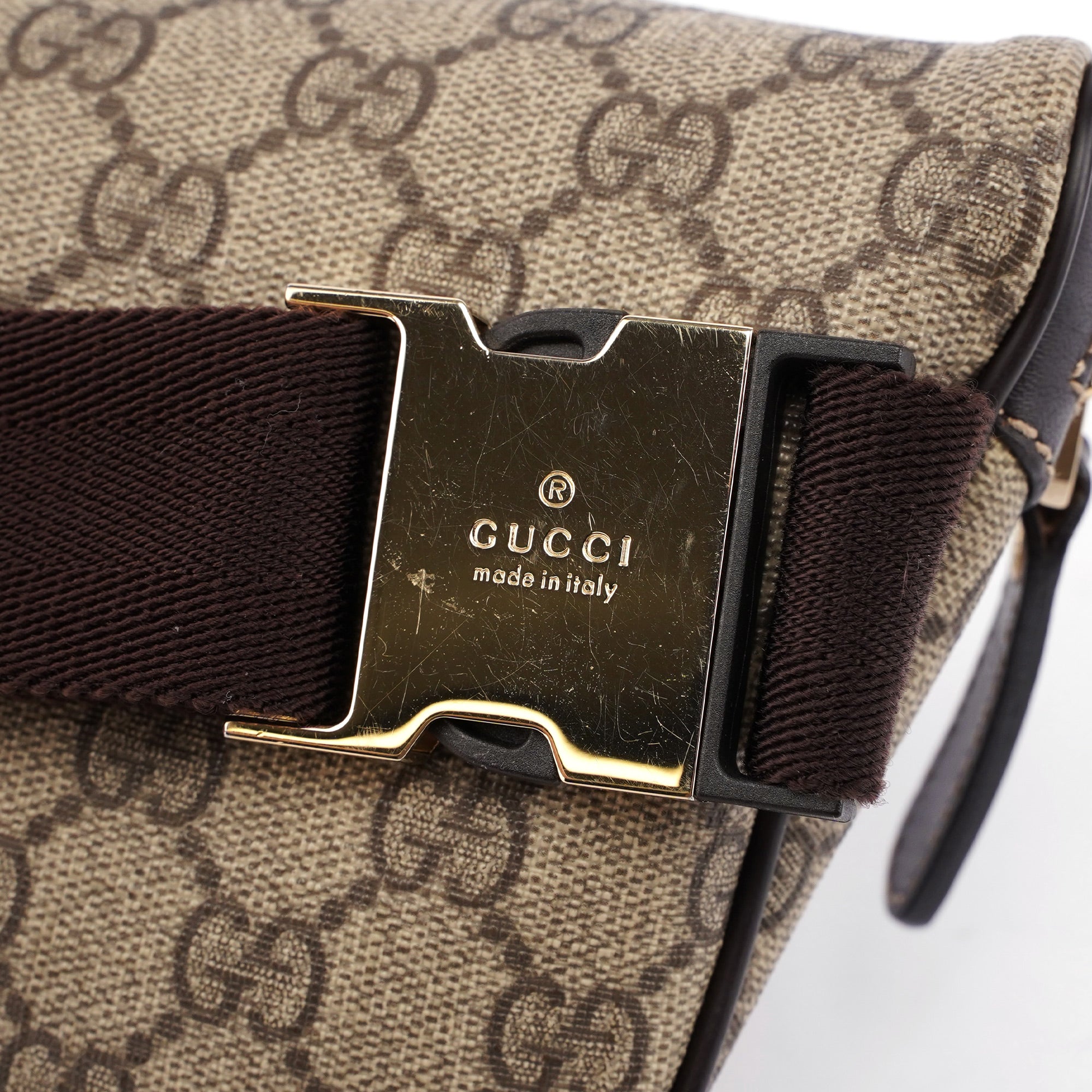 Beige Brown GG Waist Bag