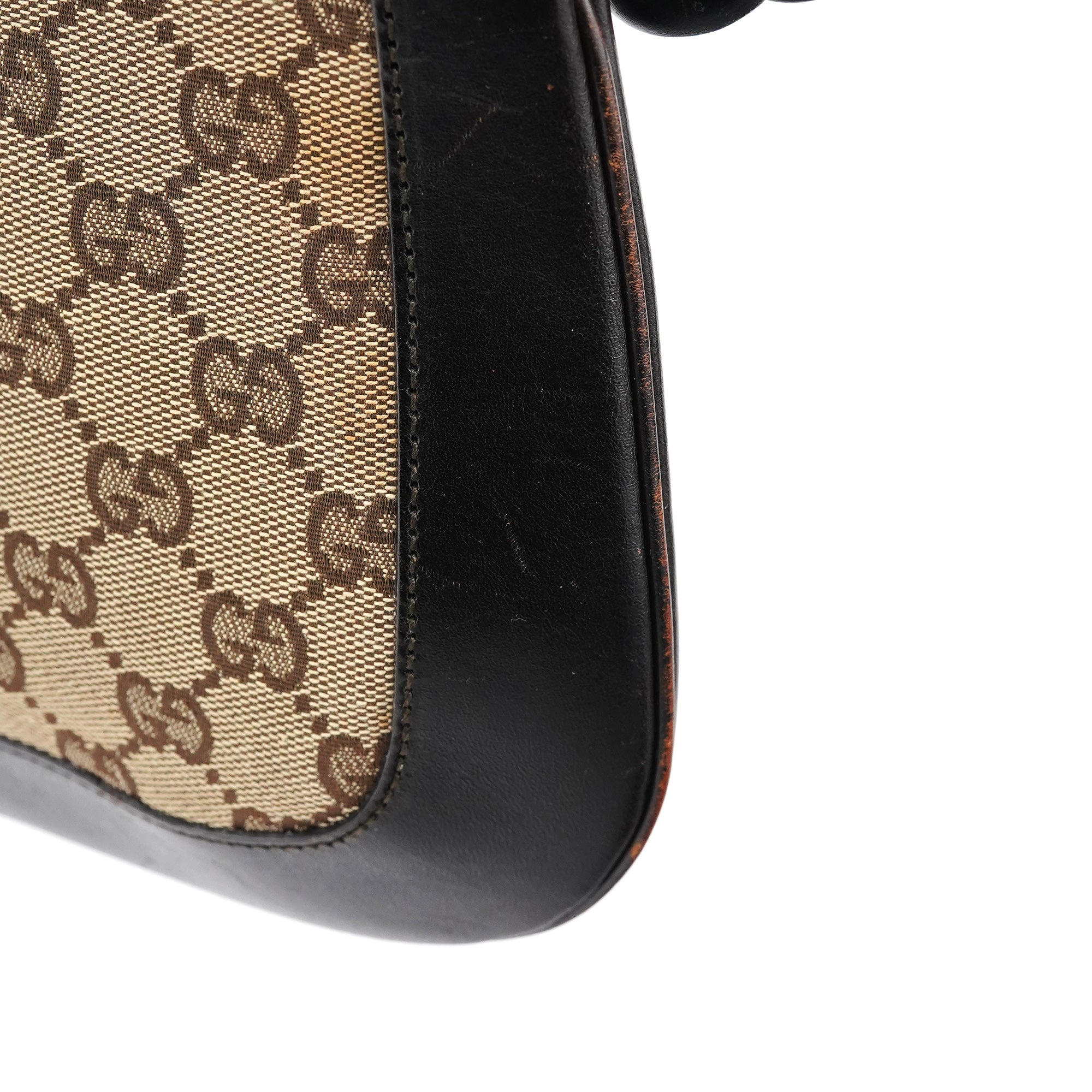 Beige Brown GG Wood Chain Shoulder Bag