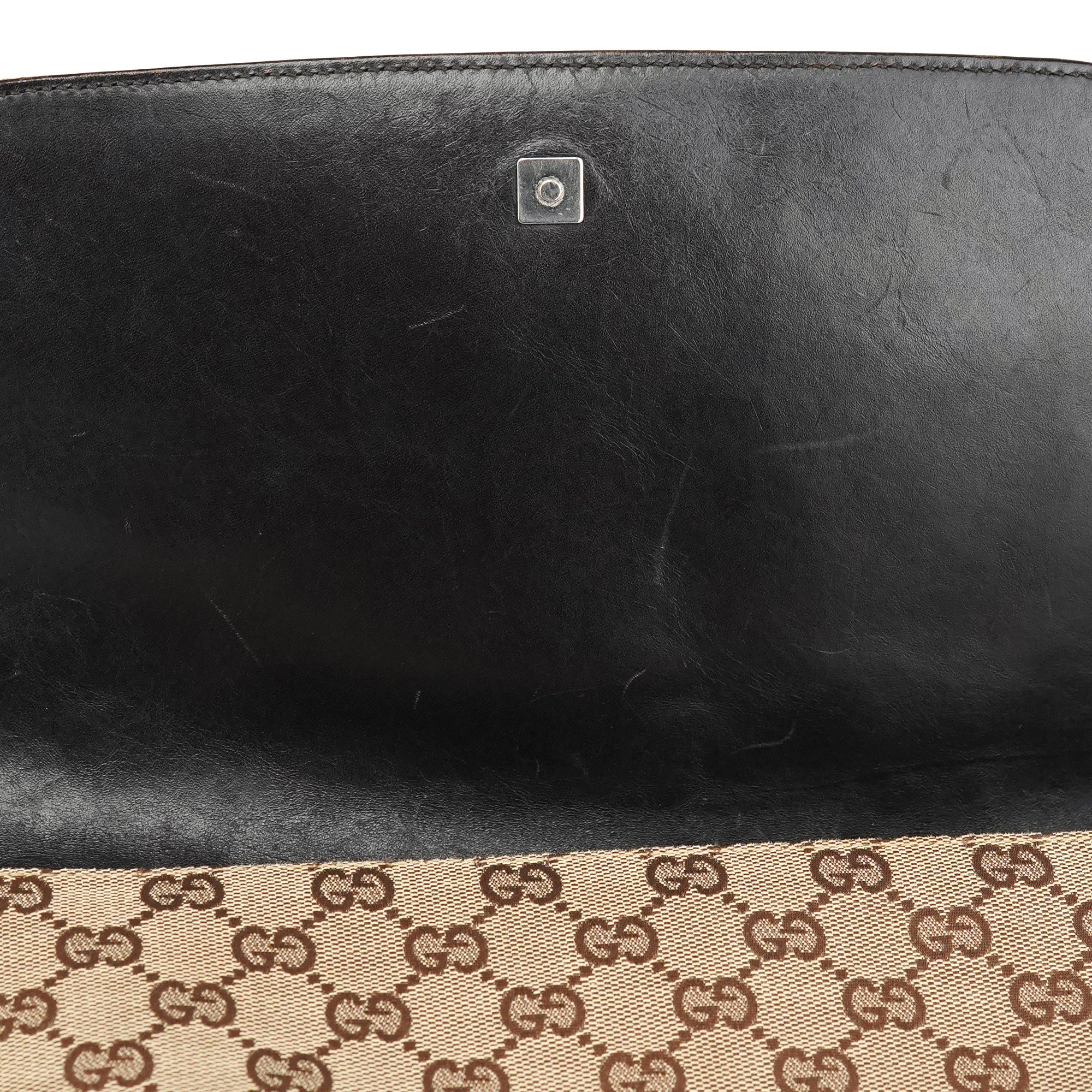 Beige Brown GG Wood Chain Shoulder Bag