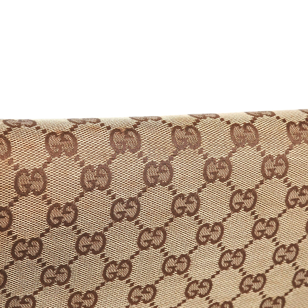 Beige Brown GG Wood Chain Shoulder Bag