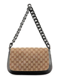 Beige Brown GG Wood Chain Shoulder Bag