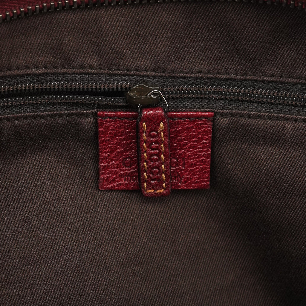 Beige Burgundy GG Tote Bag