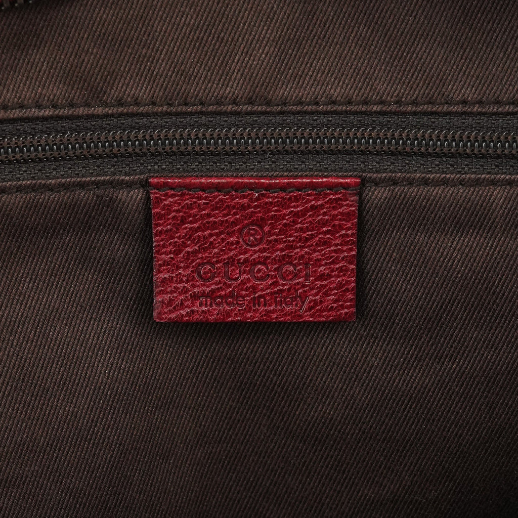 Beige Burgundy GG Tote Bag