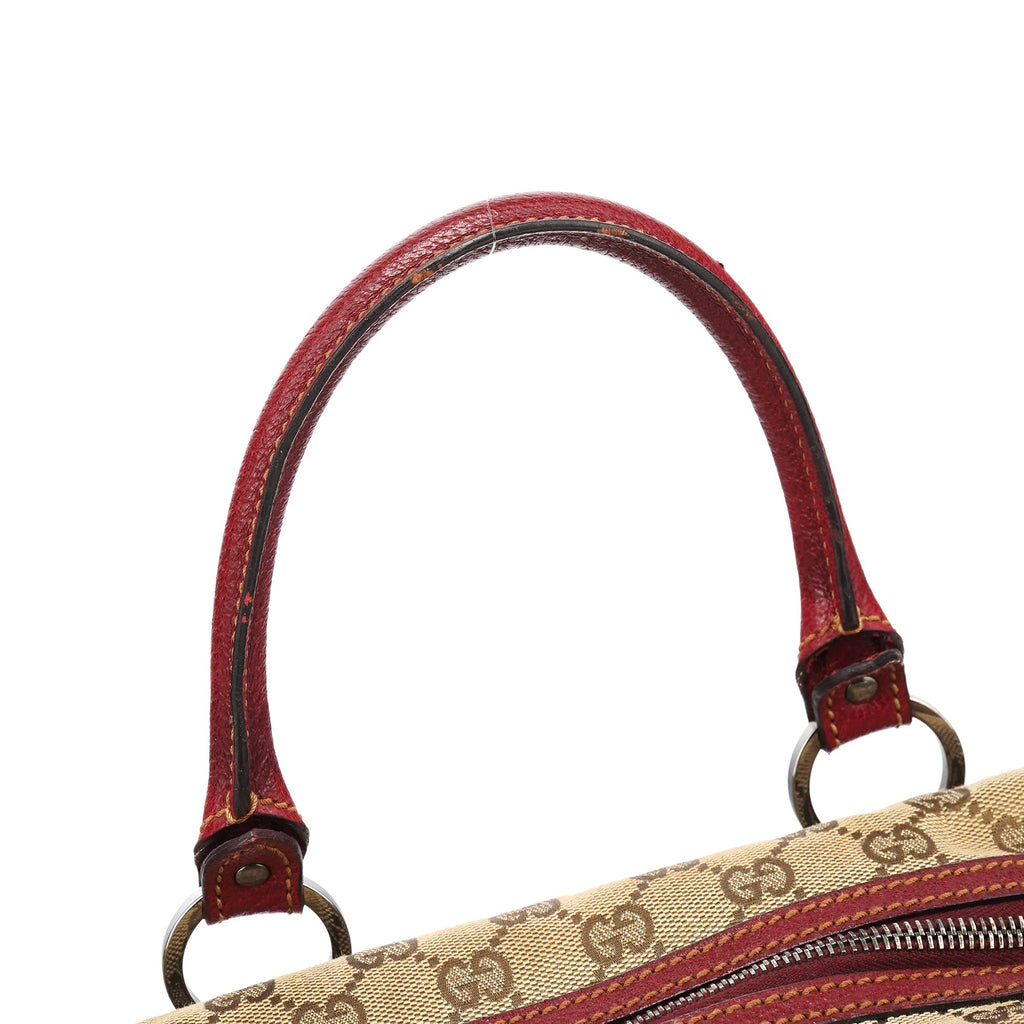 Beige Burgundy GG Tote Bag