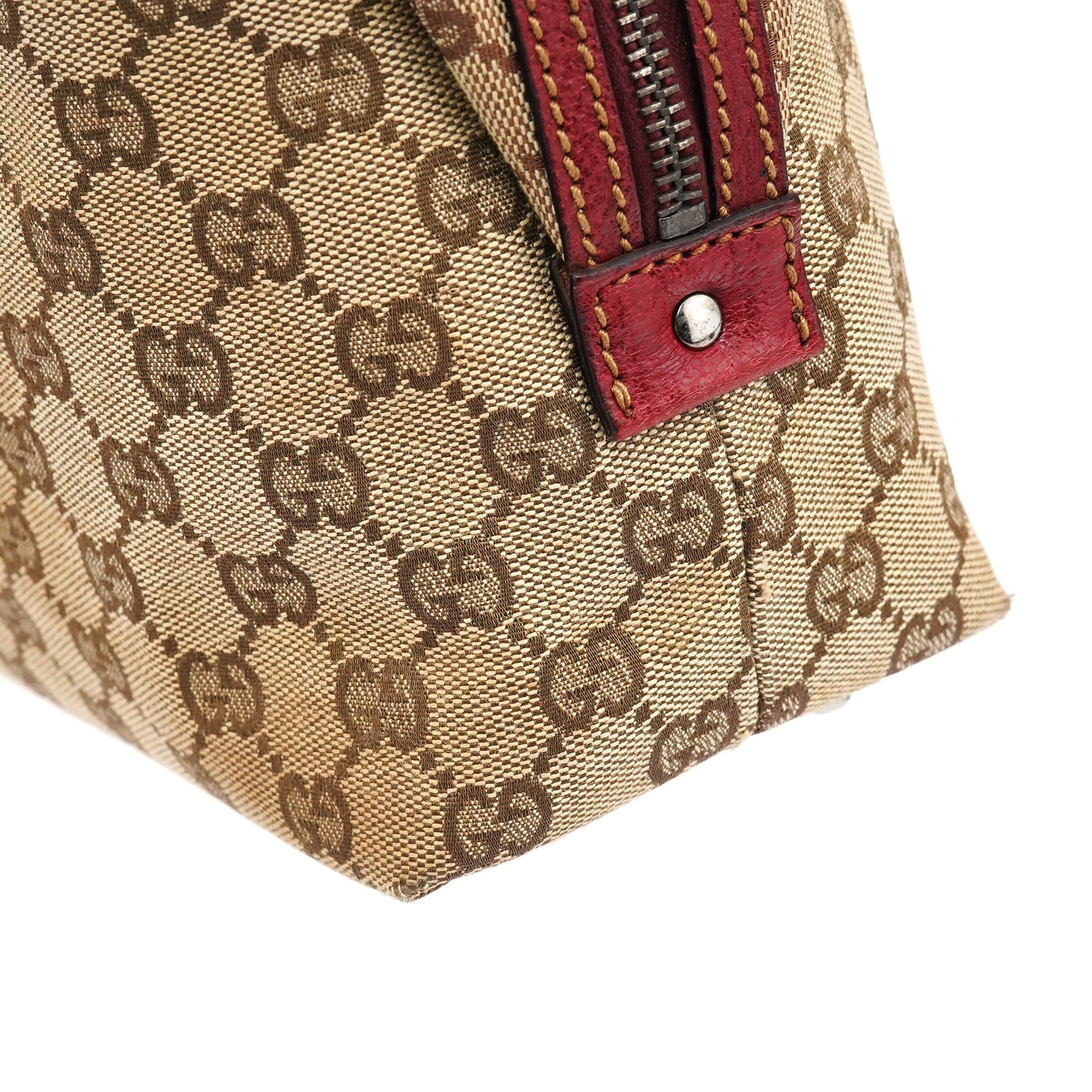 Beige Burgundy GG Tote Bag
