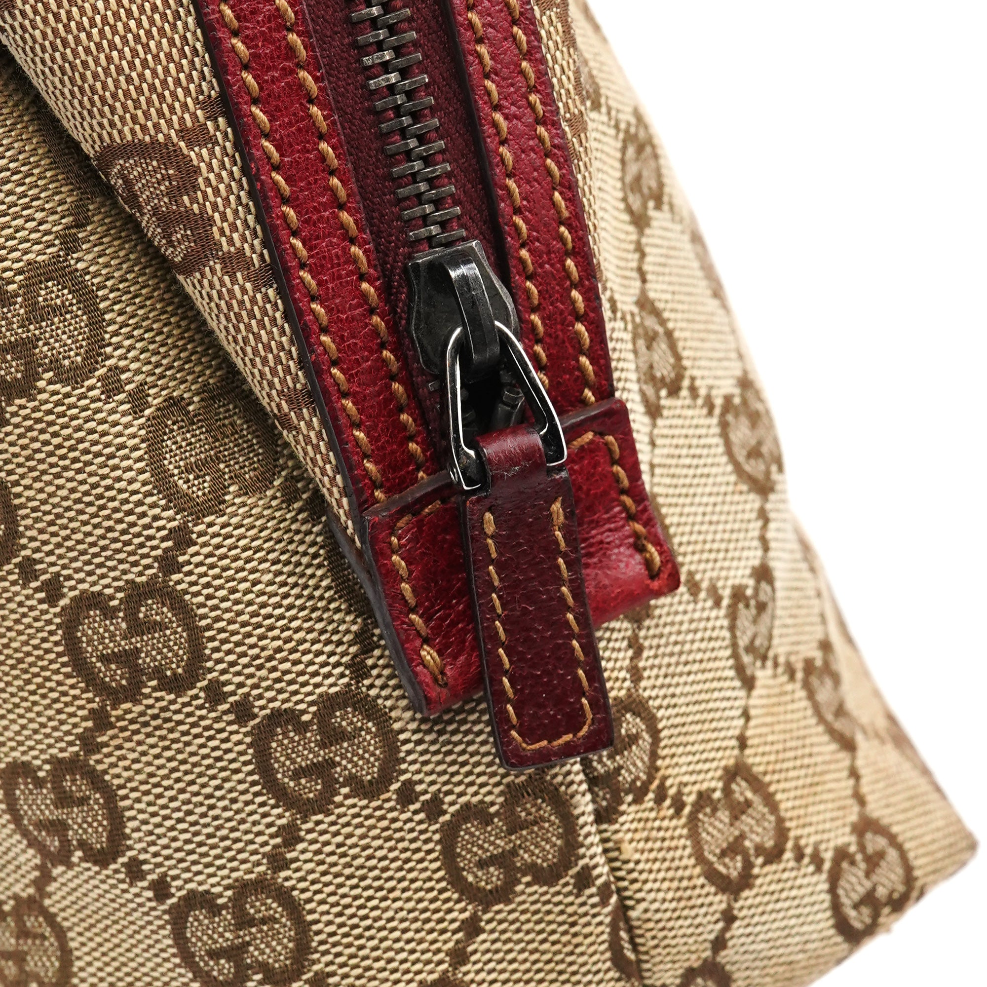 Beige Burgundy GG Tote Bag