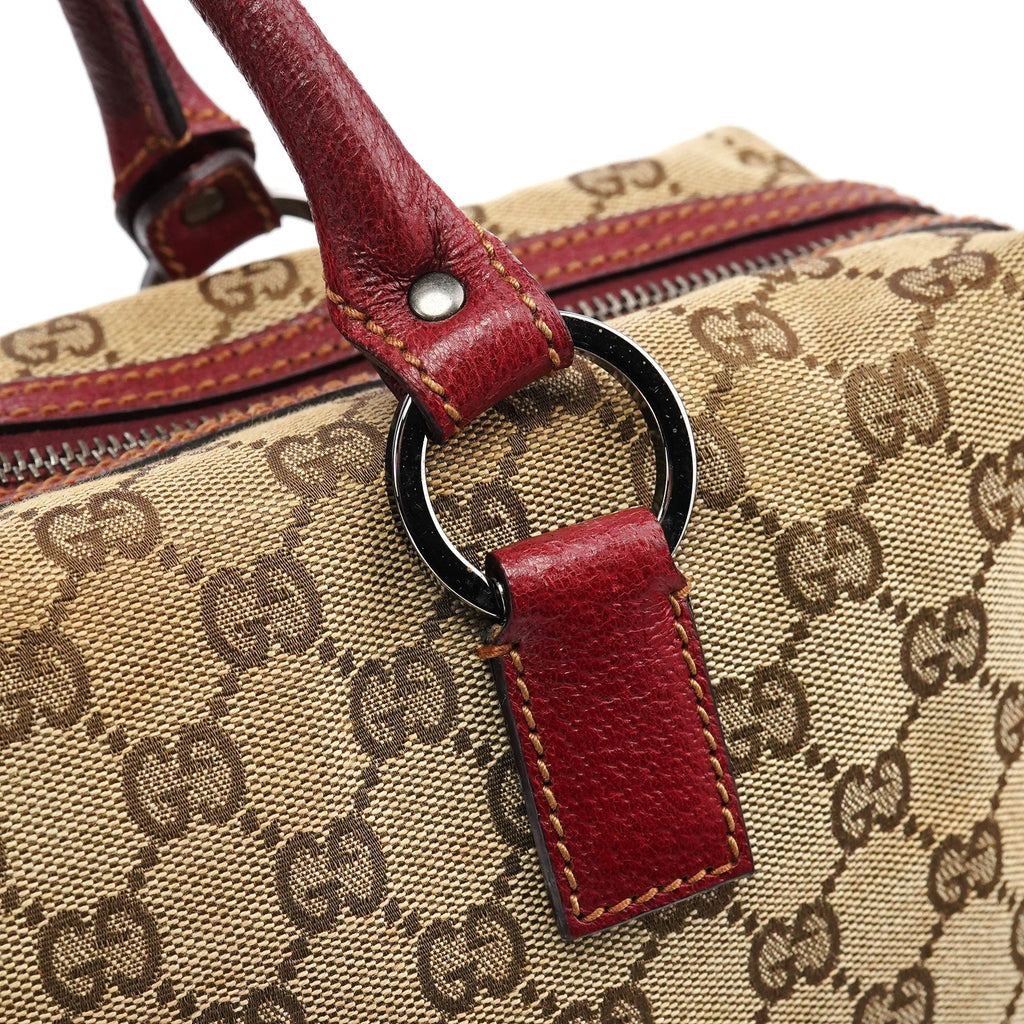 Beige Burgundy GG Tote Bag