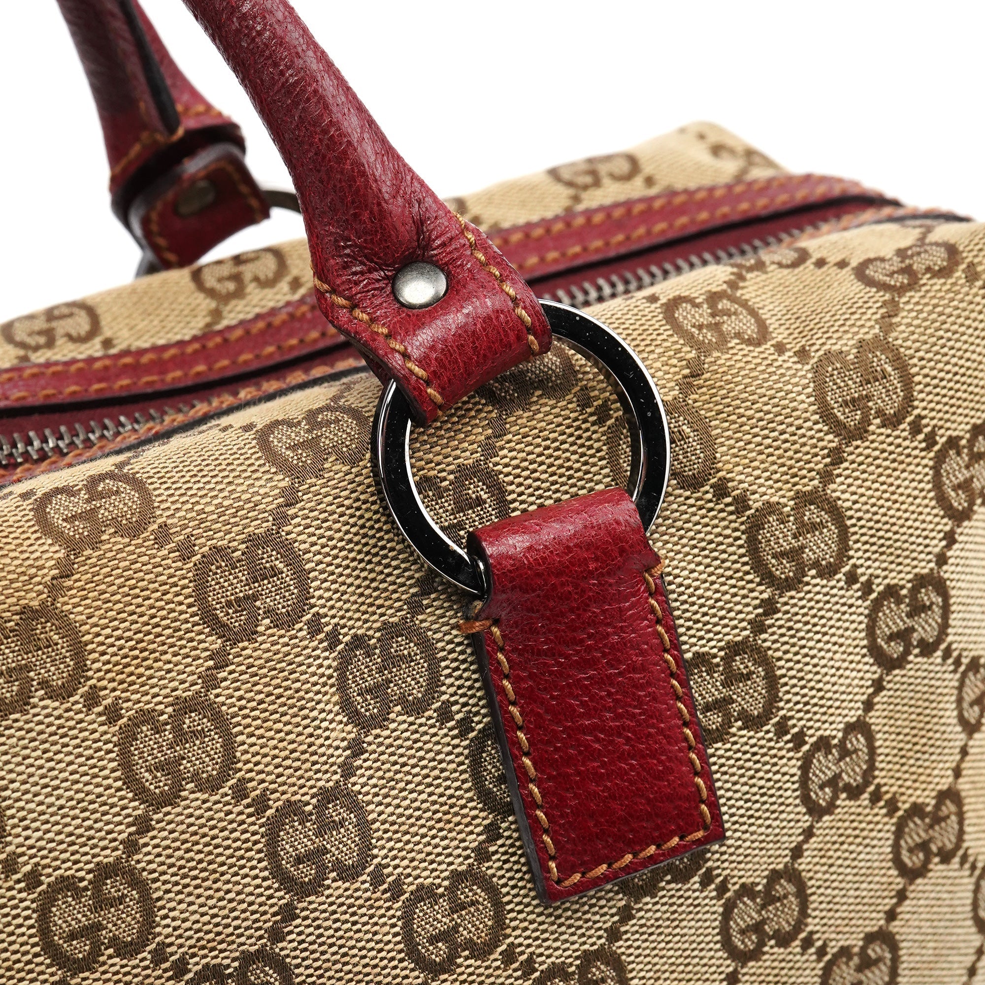 Beige Burgundy GG Tote Bag