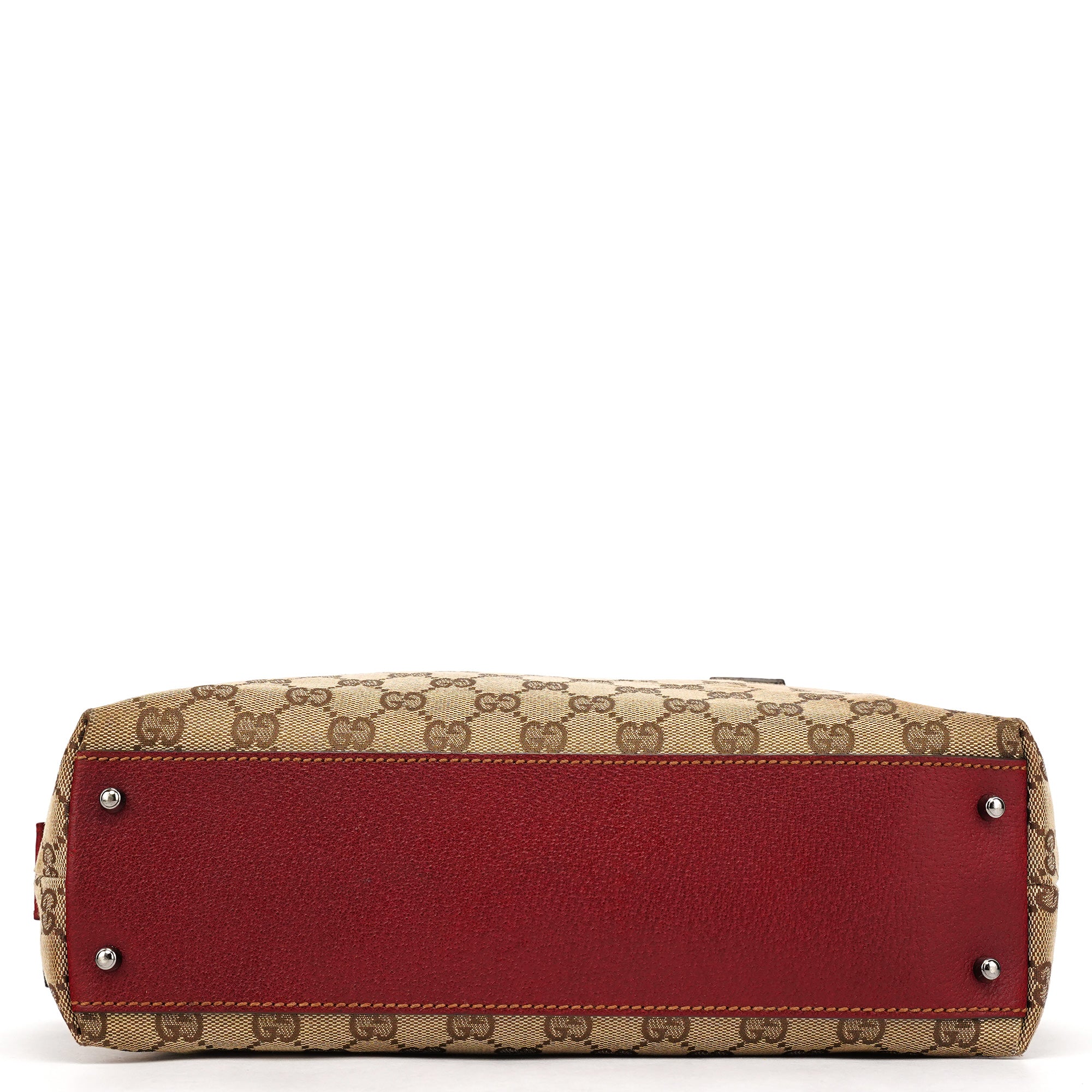 Beige Burgundy GG Tote Bag