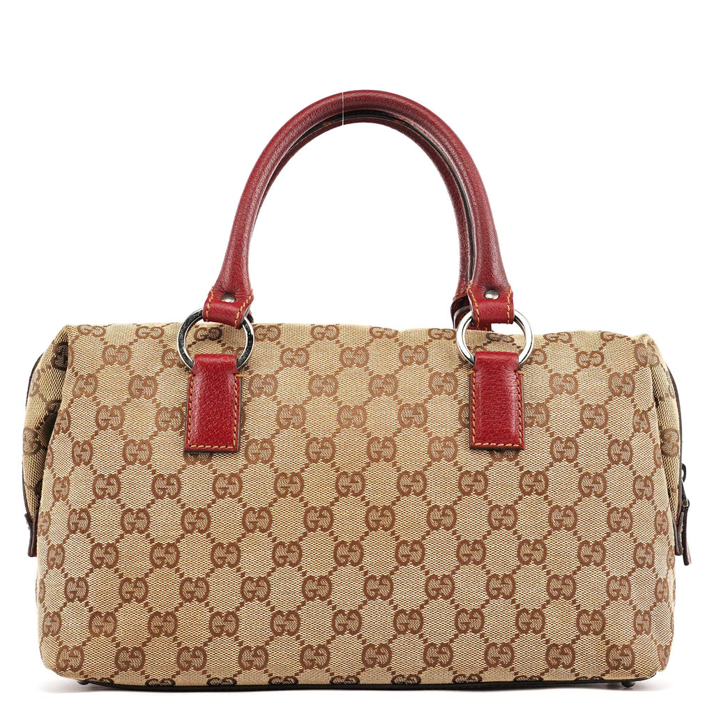 Beige Burgundy GG Tote Bag