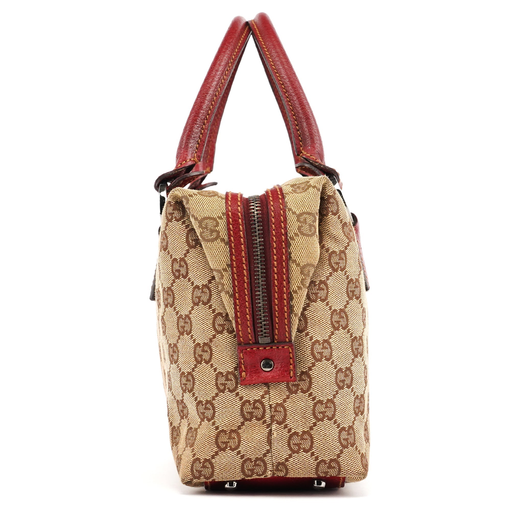 Beige Burgundy GG Tote Bag