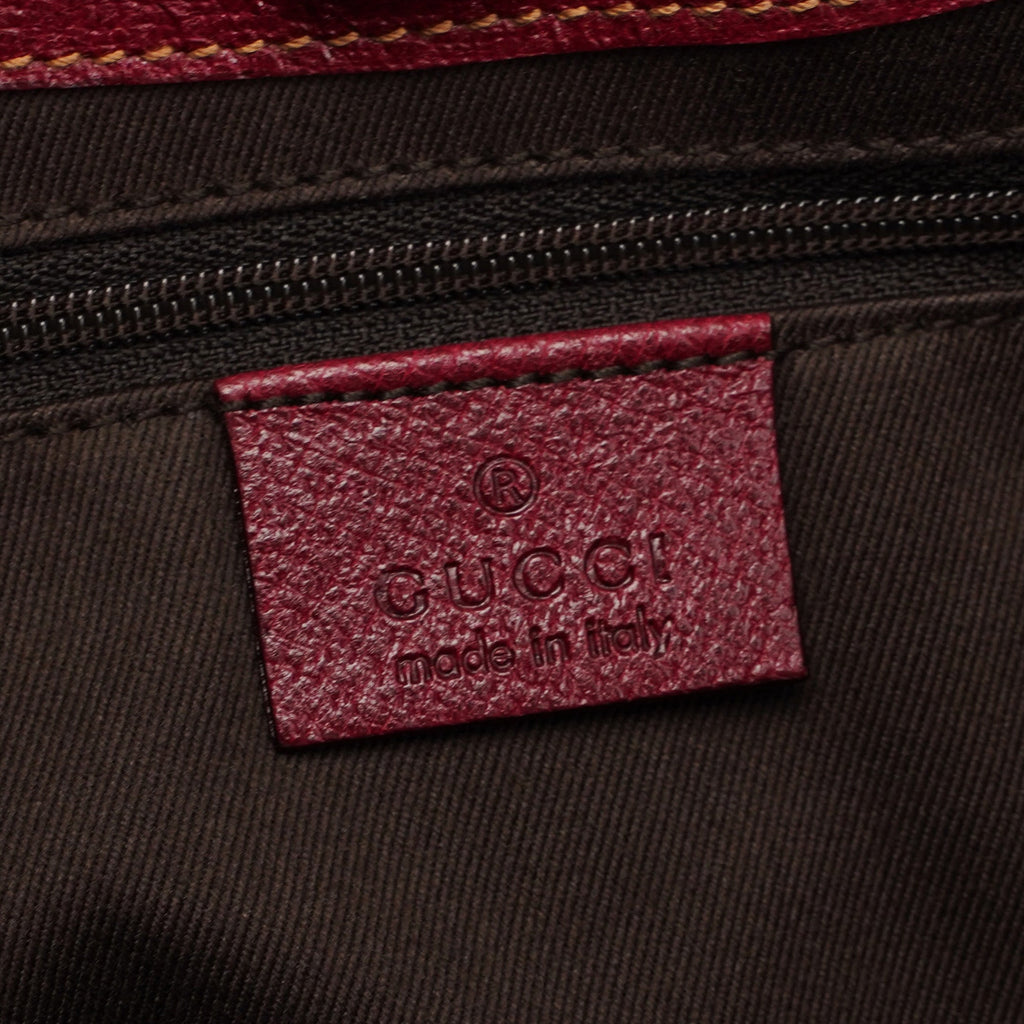 Beige Burgundy GG Tote Bag
