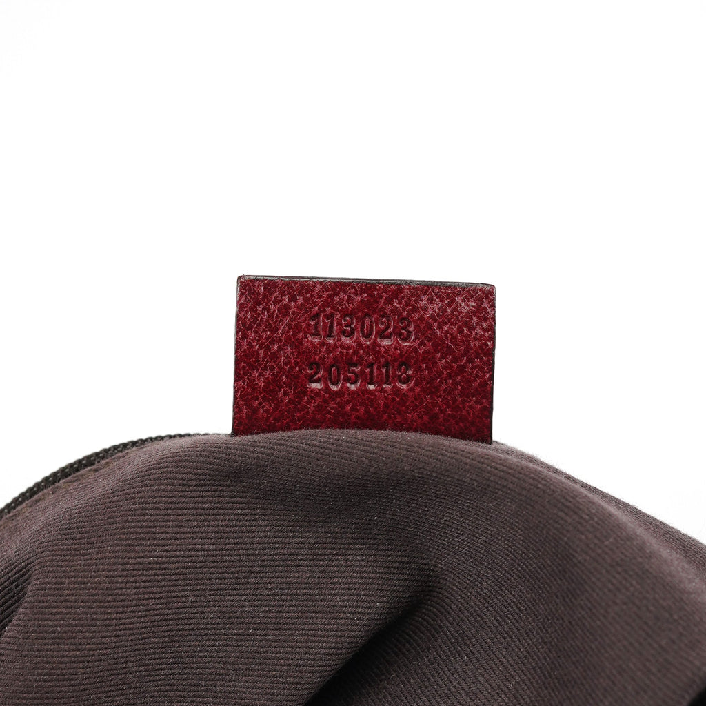 Beige Burgundy Leather GG Shoulder Bag