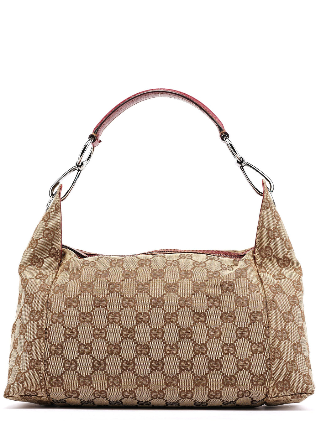 Beige Burgundy Leather GG Shoulder Bag