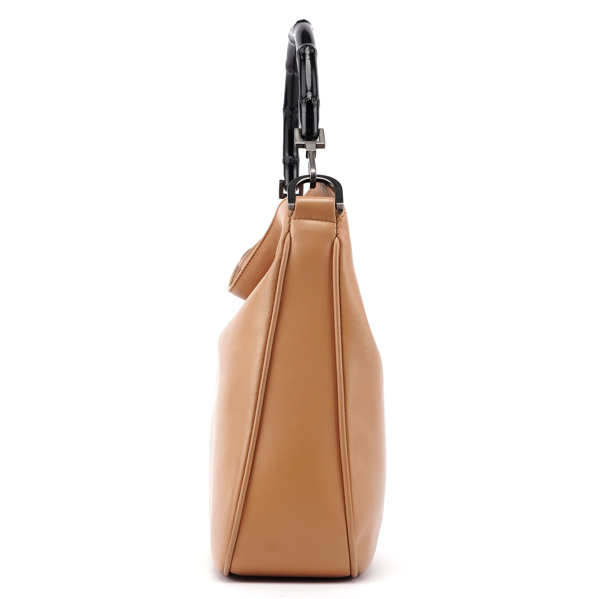 Beige Calfskin Bamboo 2-Way Bag