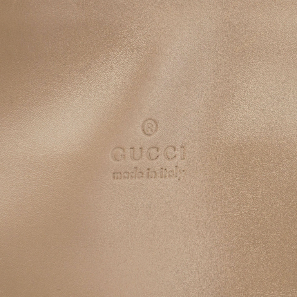Beige Calfskin Hobo Shoulder Bag