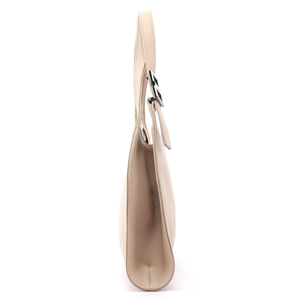 Beige Calfskin Shoulder Bag